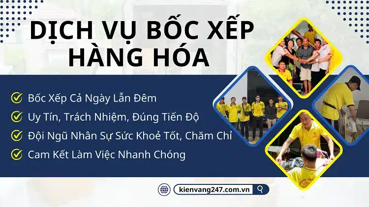 Kiến Vàng 247 chuyên cung cấp các dịch vụ bốc xếp hàng hóa bằng thủ công và xe nâng phù hợp với mọi nhu cầu của khách hàng